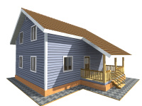 Каркасный дом 7х9 | Полутороэтажные деревянные дачные дома 7х9